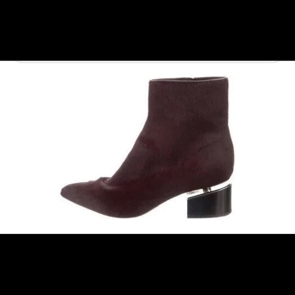 Authentic Alexander Wang Red Real Fur Dyed Calf Ankle...